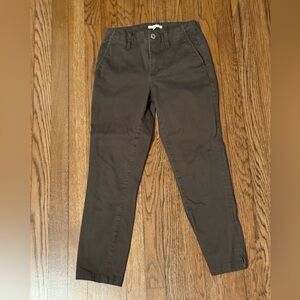 Army green ankle length pants